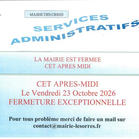 fermeture mairie