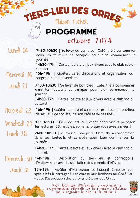 programme octobre TL
