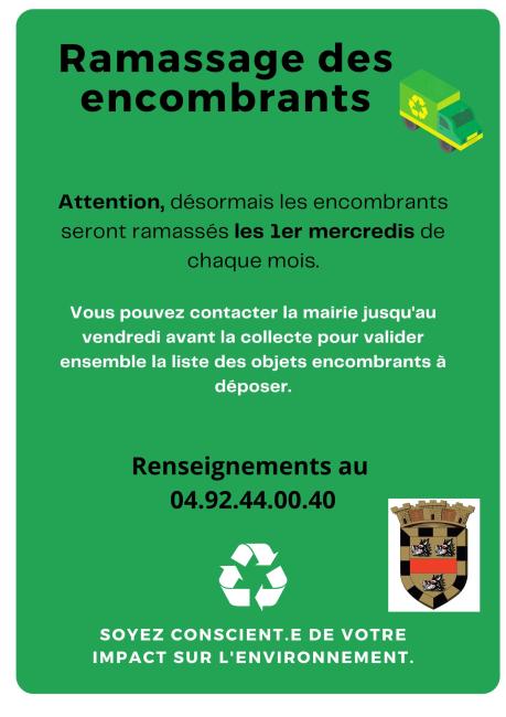 Affiche ramassage des encombrants