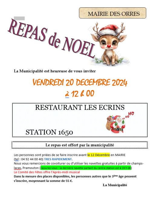 affiche repas de noel