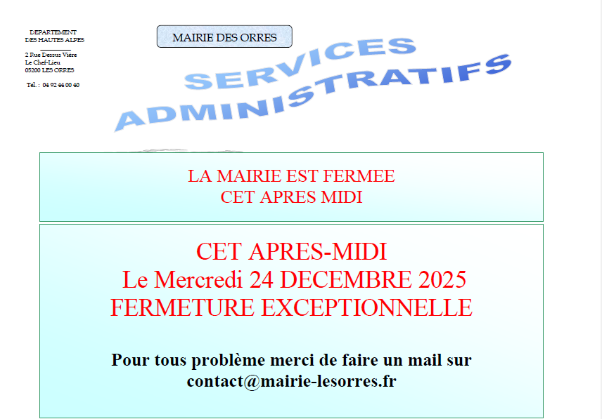 mairie fermée