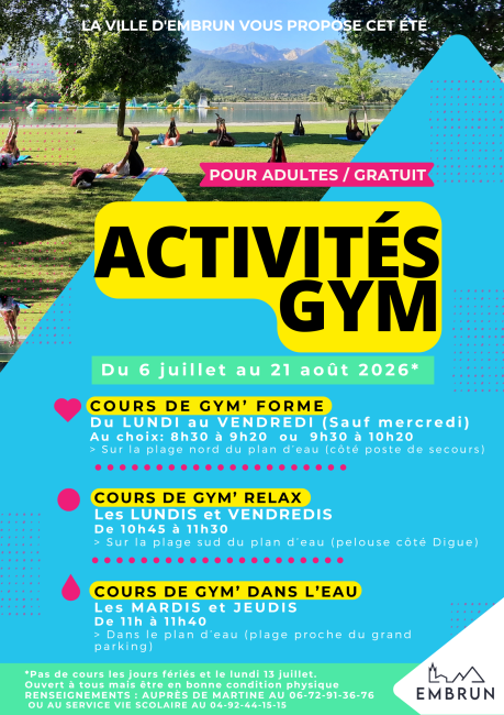 Activités gym 2026