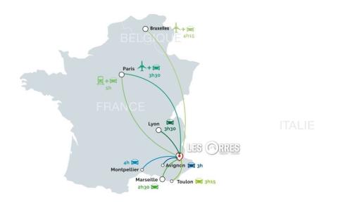 Distances depuis grandes villes